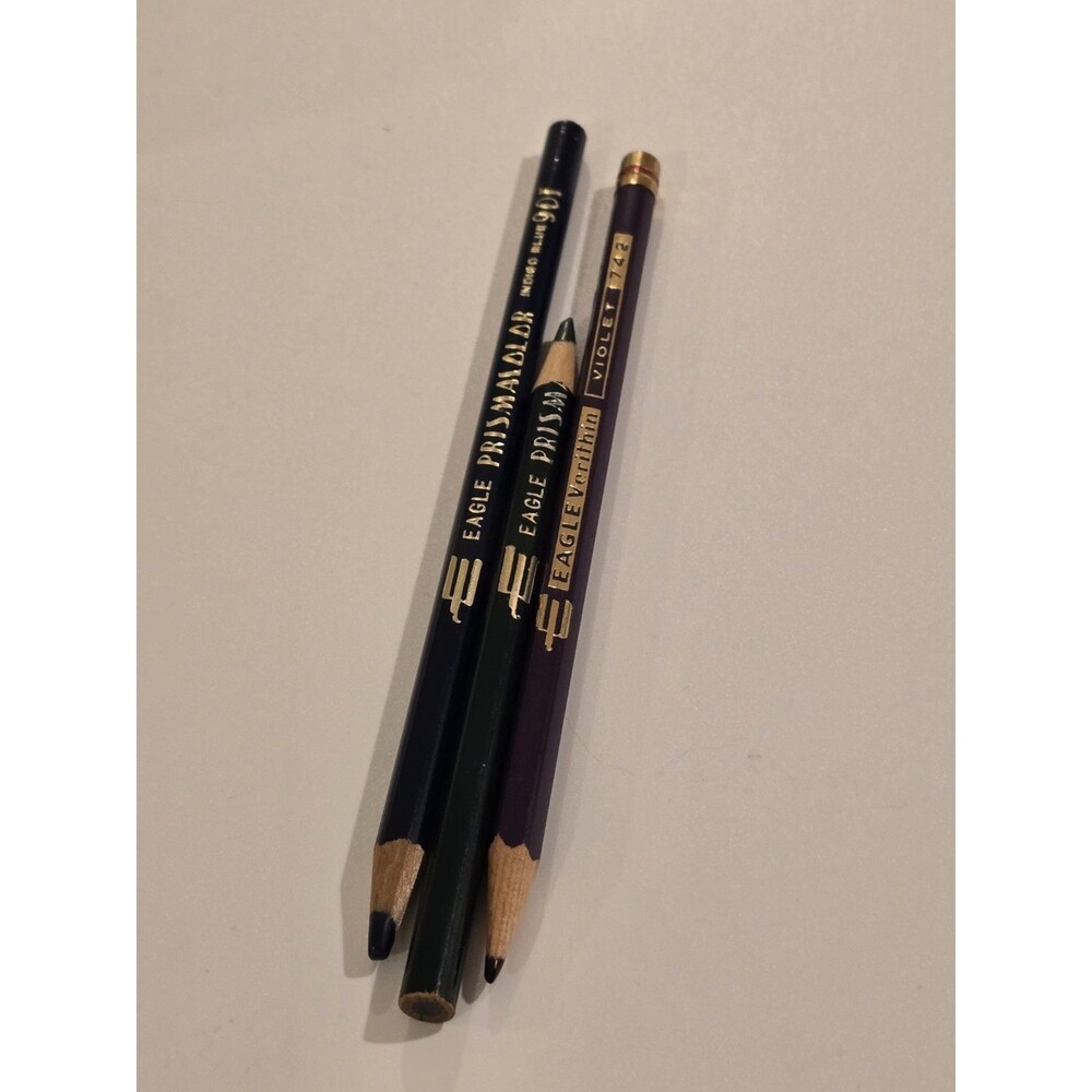 Vintage Eagle Prismacolor & Verithin Colored Pencils Lot of 3 | Indigo Blue 901